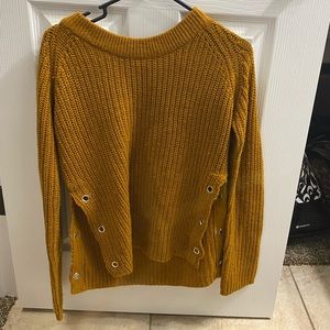 burnt orange high low sweater